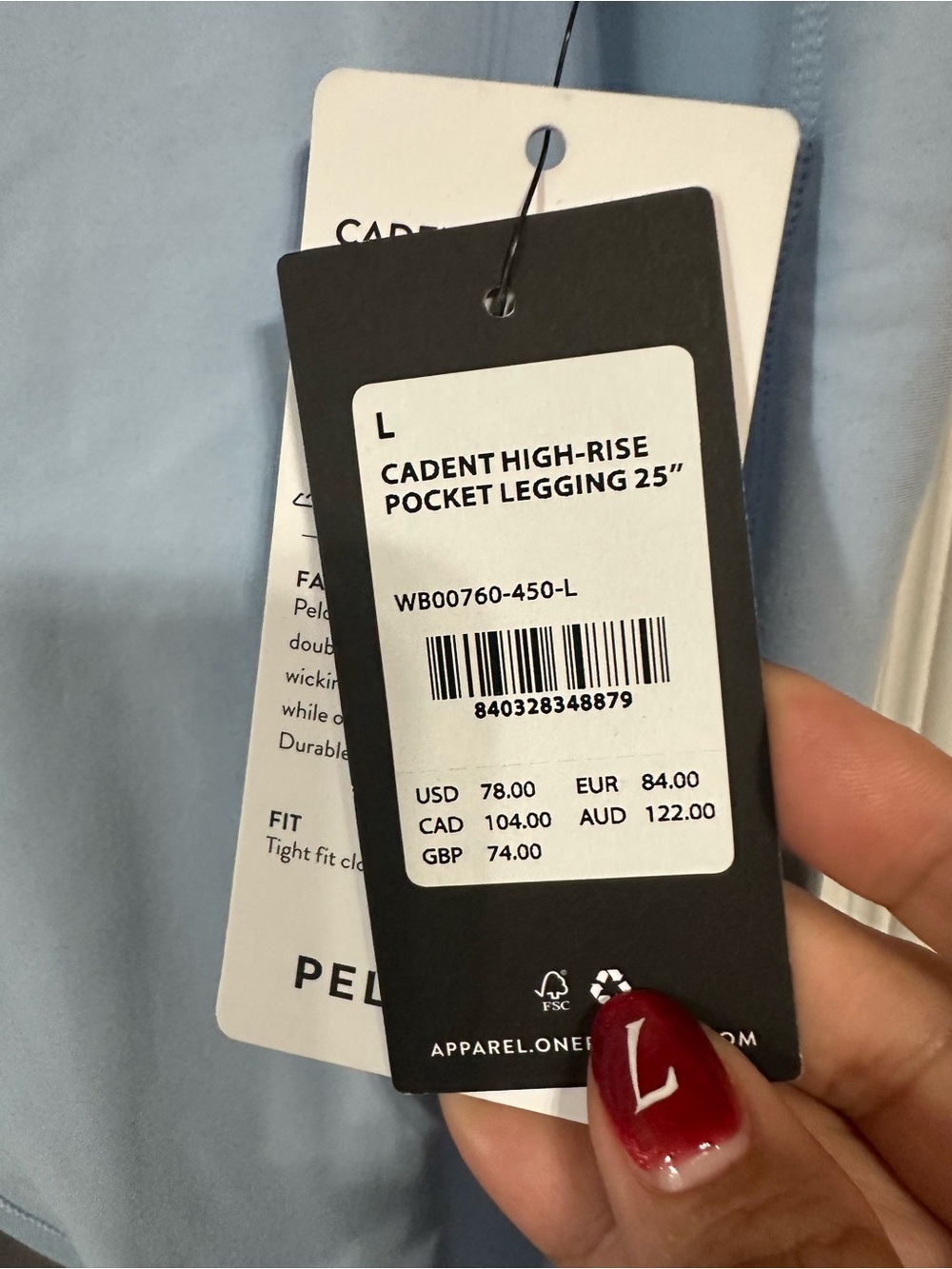 Peloton High-Waist Light Blue Performance Leggings - Picture 4 of 4